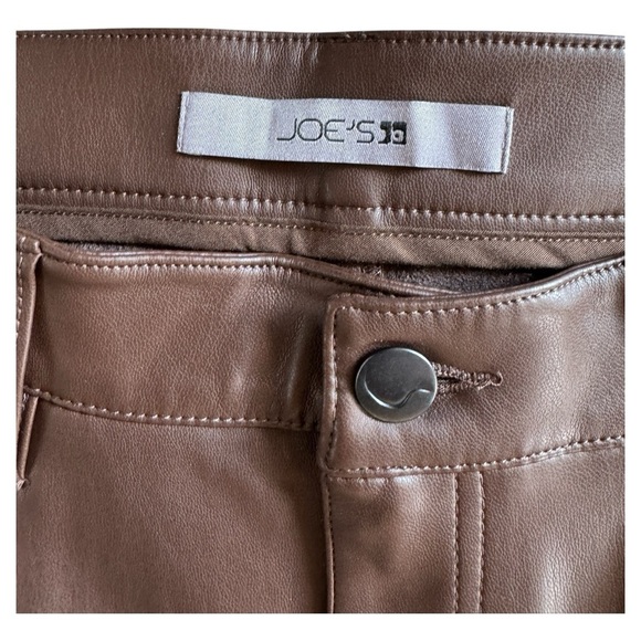 Joe's Jeans Womens Chocolate Crop Bootcut Vegan Leather Jean NWT Size 27 - Picture 5 of 6
